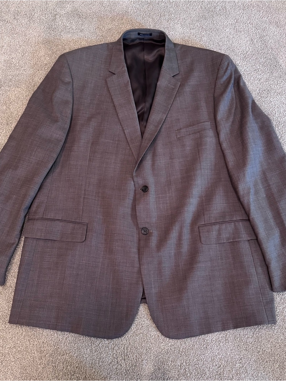 Pronto Uomo Blazer Mens 54L 100% Wool Brown Suit Jacket Sport Coat